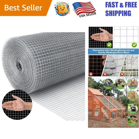 23 Gauge Galvanized Chicken Wire, 16" x 50 ft for Poultry & Garden Protection - Picture 1 of 10